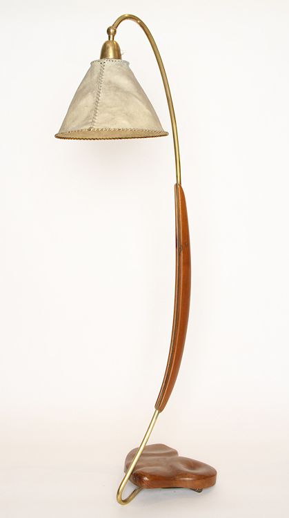 Appraisal: CARVED WOOD BRASS NATURALISTIC FLOOR LAMP C A carved wood