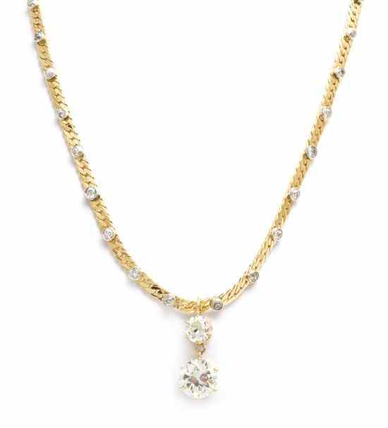 Appraisal: An Karat Yellow Gold and Diamond Necklace consisting of a