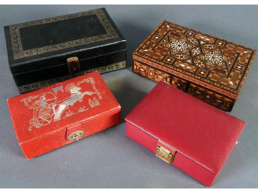 Appraisal: CAIRO WORK OBLONG BOX with intricate parquetry bone and mother