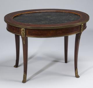 Appraisal: French Empire style mahogany marble top low table Early th