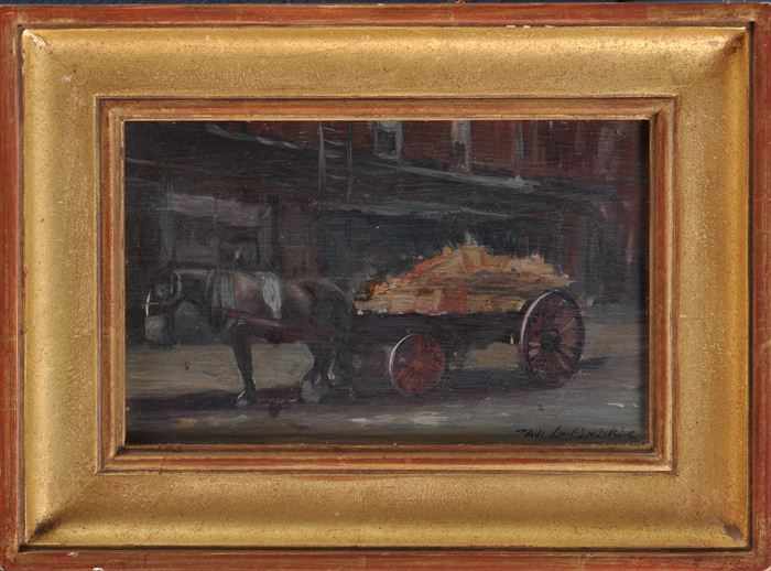 Appraisal: PAUL LUMNITZER - HORSE CART Oil on panel x in