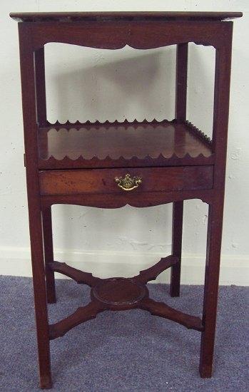 Appraisal: A George III mahogany washstand fitted a drawer on square