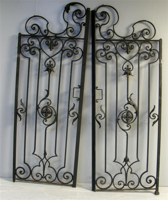 Appraisal: Pair of cast iron metal gates width each h in