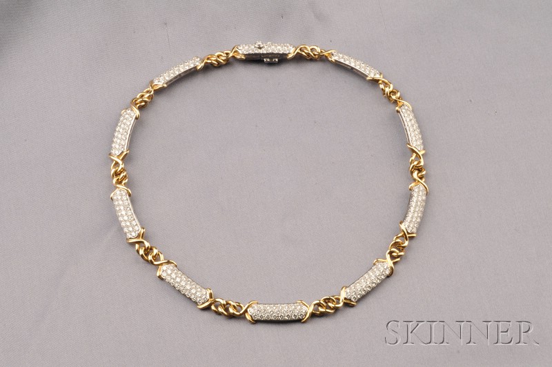 Appraisal: Platinum kt Gold and Diamond Necklace Tiffany Co composed of