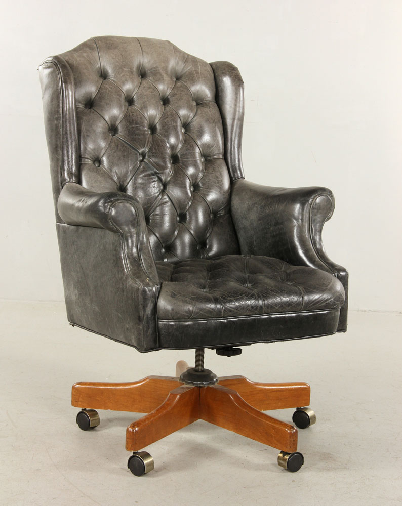 Appraisal: - Edwardian Style Wing Chair Edwardian Style wing back easy