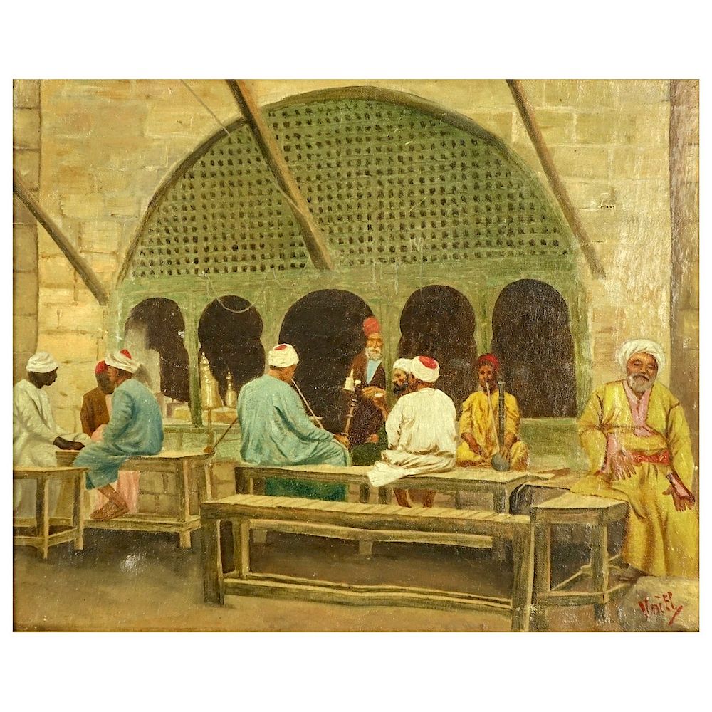 Appraisal: Orientalist School O C Men Smoking Pipes Orientalist School O