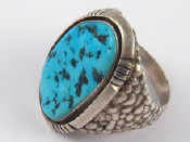 Appraisal: A large Native American Navajo turquoise ring turquoise approx x