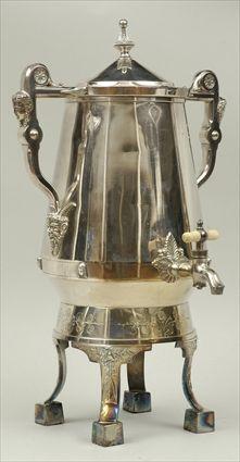 Appraisal: Victorian Silverplate Ice Water Urn x in