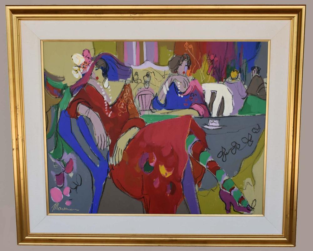 Appraisal: ISAAC MAIMON ISRAELI B Sophisticated Women Signed Lower Left Acrylic