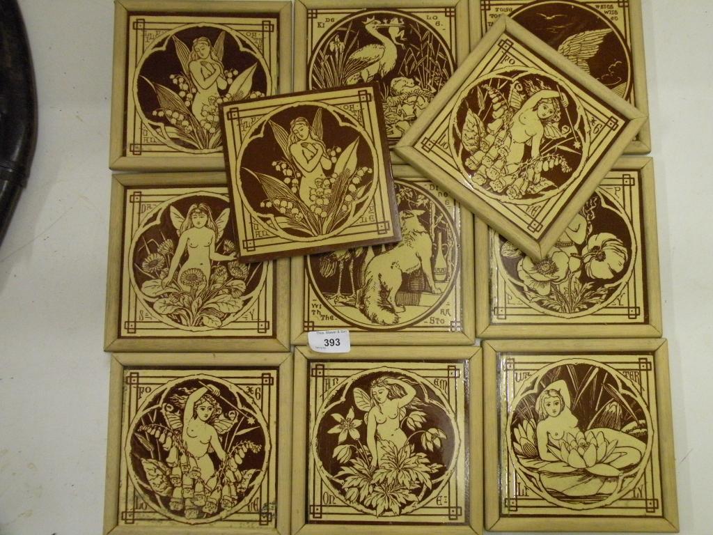 Appraisal: A set of eleven Victorian Minton tiles after Moyr Smith