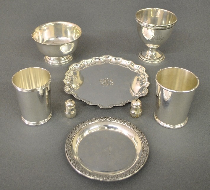 Appraisal: - Sterling silver tableware incl a Chippendale style dish by