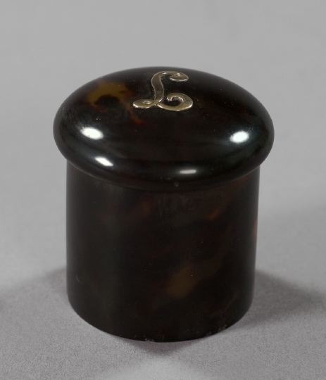 Appraisal: Dark Chocolate Tortoiseshell Toilette Jar first quarter th century the