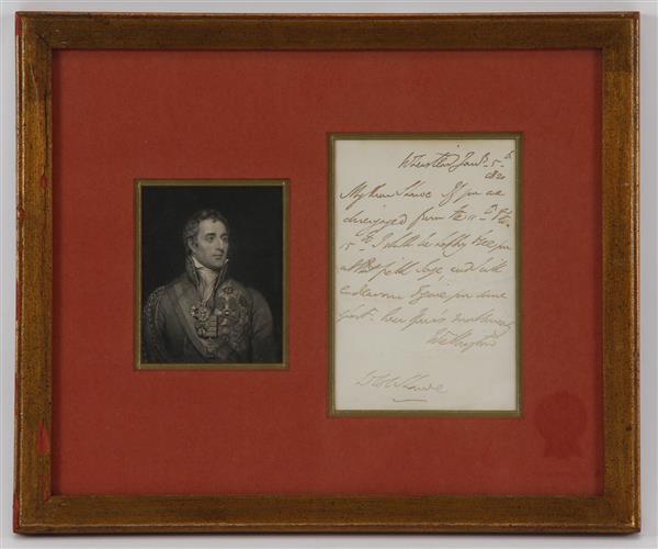 Appraisal: Signed Letter by Arthur Wellesley Duke of Wellington Includes vintage