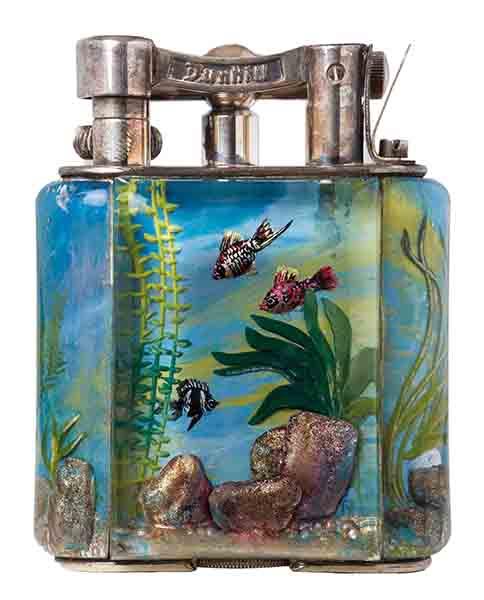 Appraisal: A DUNHILL AQUARIUM TABLE LIGHTER MID TH CENTURY Chrome plated