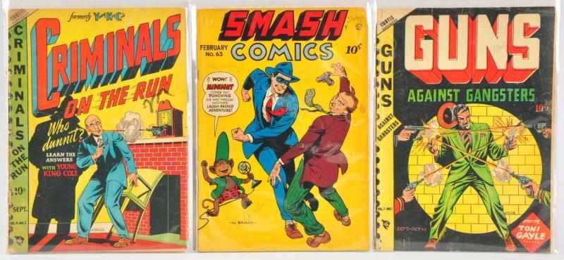 Appraisal: Lot of s Golden Age Crime Themed Comics Description This