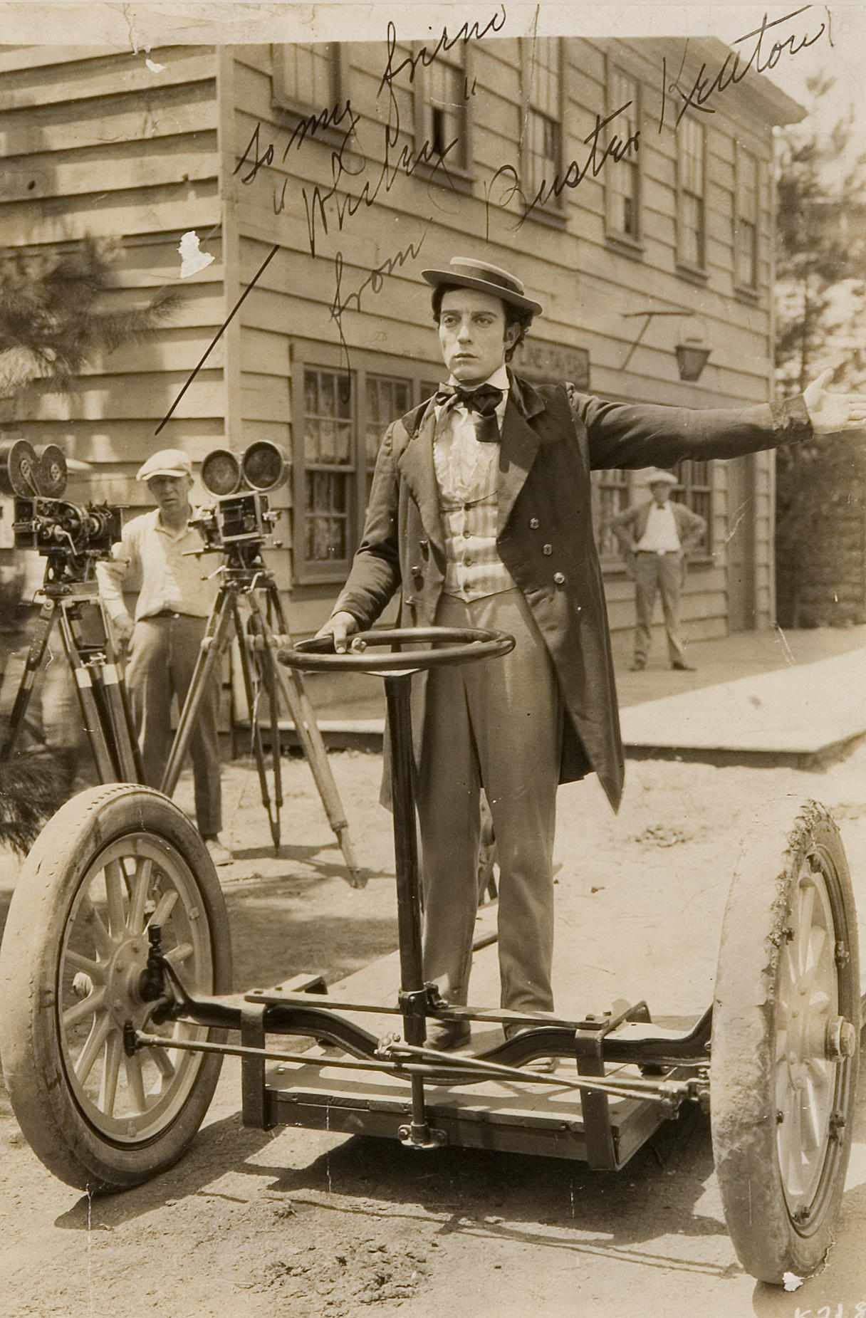 Appraisal: A Buster Keaton signed photograph A gelatin silver inscribed and