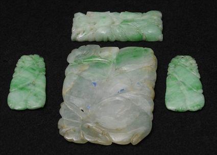 Appraisal: Four Chinese Carved Jade Pendants to in