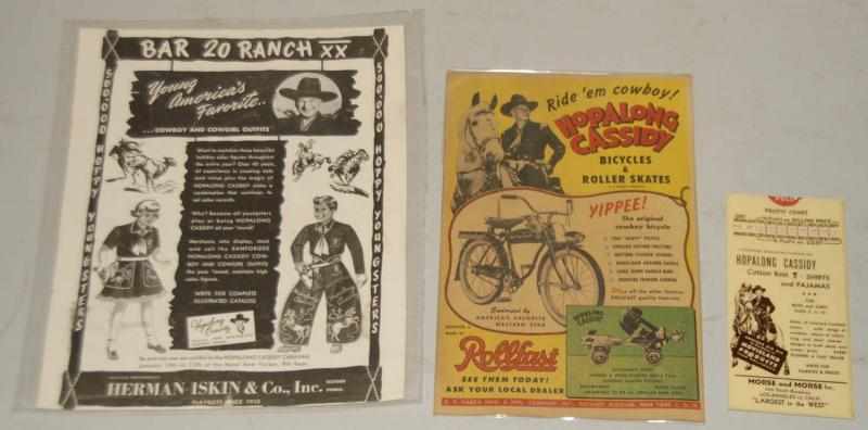 Appraisal: Lot of Vintage Hopalong Cassidy Advertisements Includes Morse Morse profit