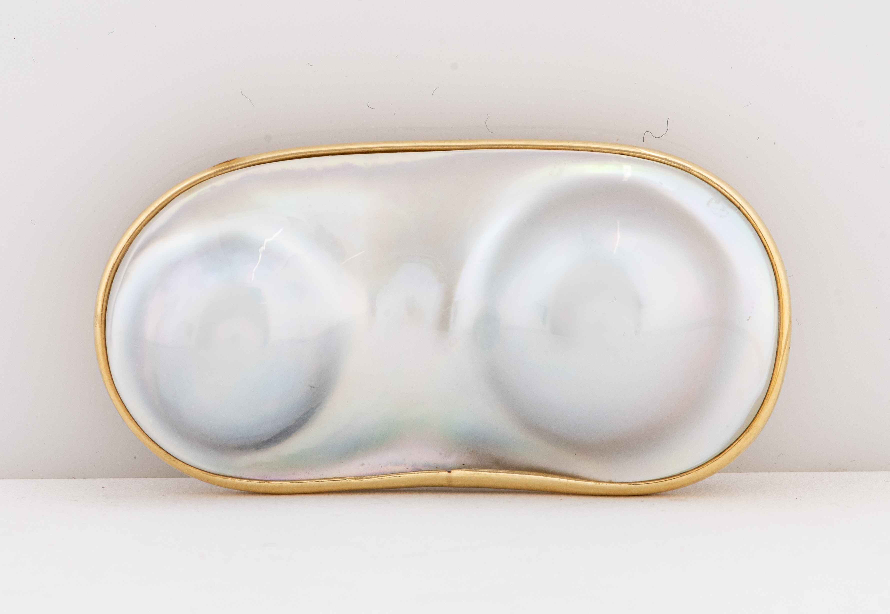 Appraisal: K BAROQUE DOUBLE MABE PEARL BROOCH PENDANT K baroque double