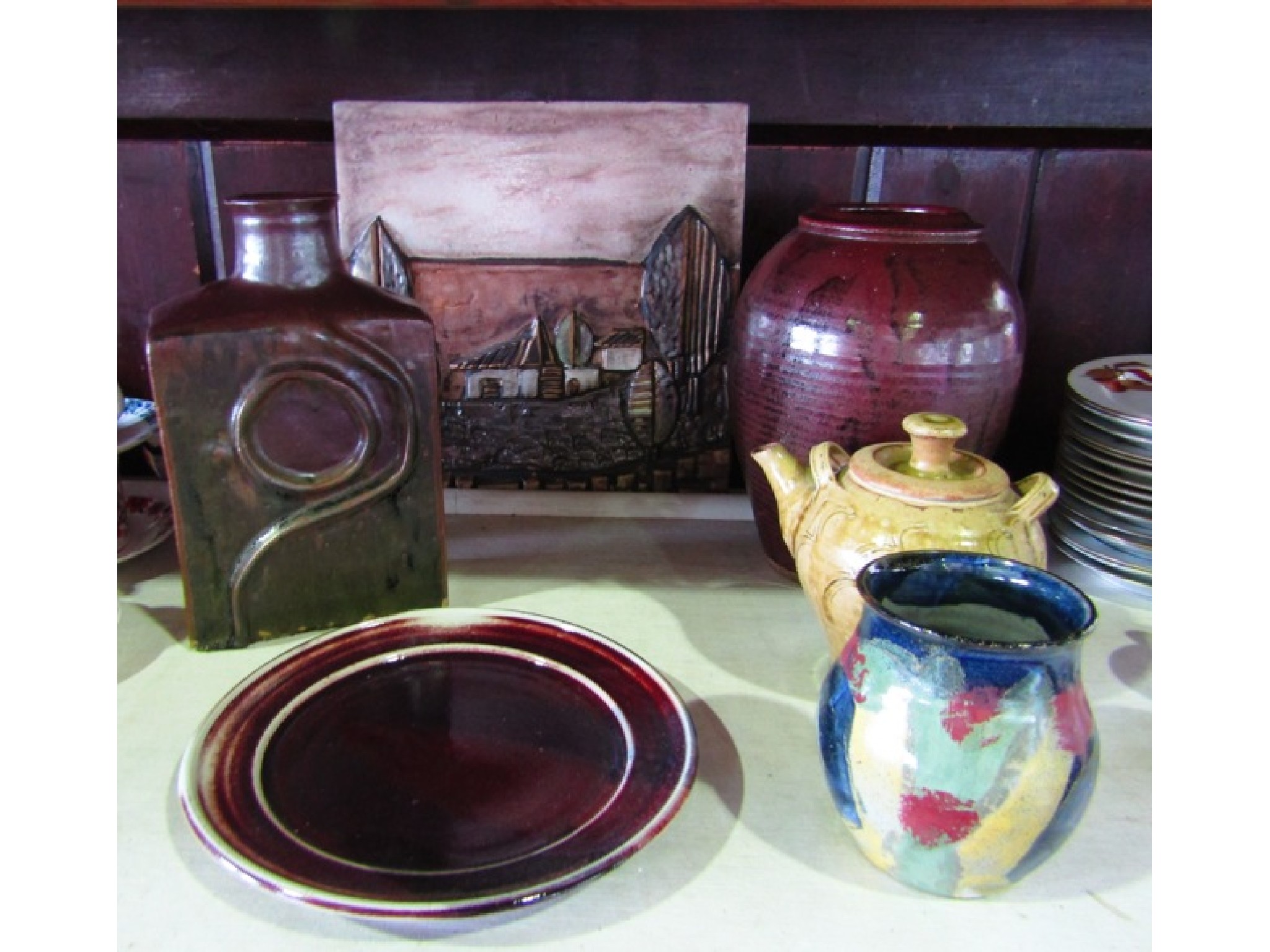 Appraisal: A collection of studio pottery wares including a Janice Tchalenko