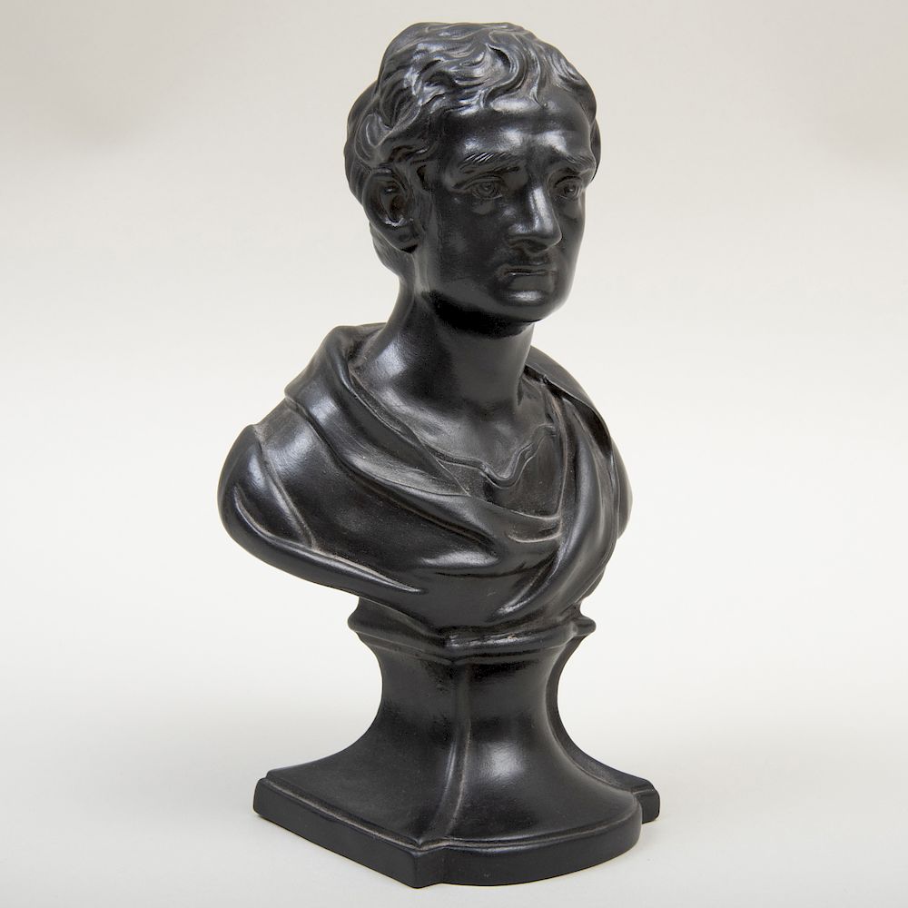 Appraisal: Wedgwood Black Basalt Bust of Sir Isaac Newton Impressed mark