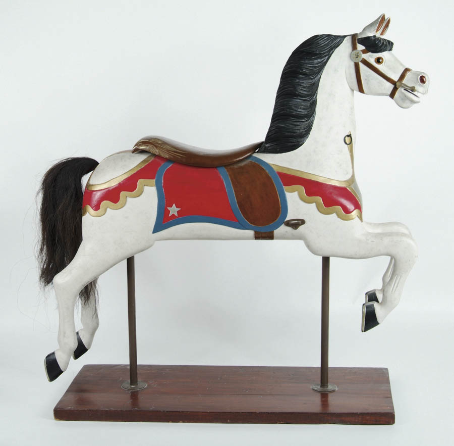 Appraisal: CAROUSEL HORSE ATTR TO CHARLES DARE Nicely carved white horse