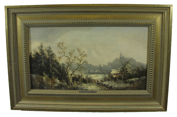 Appraisal: PAIR OILS ON CANVAS ATTRIBUTED TO JOHN HATTIN LONDON a