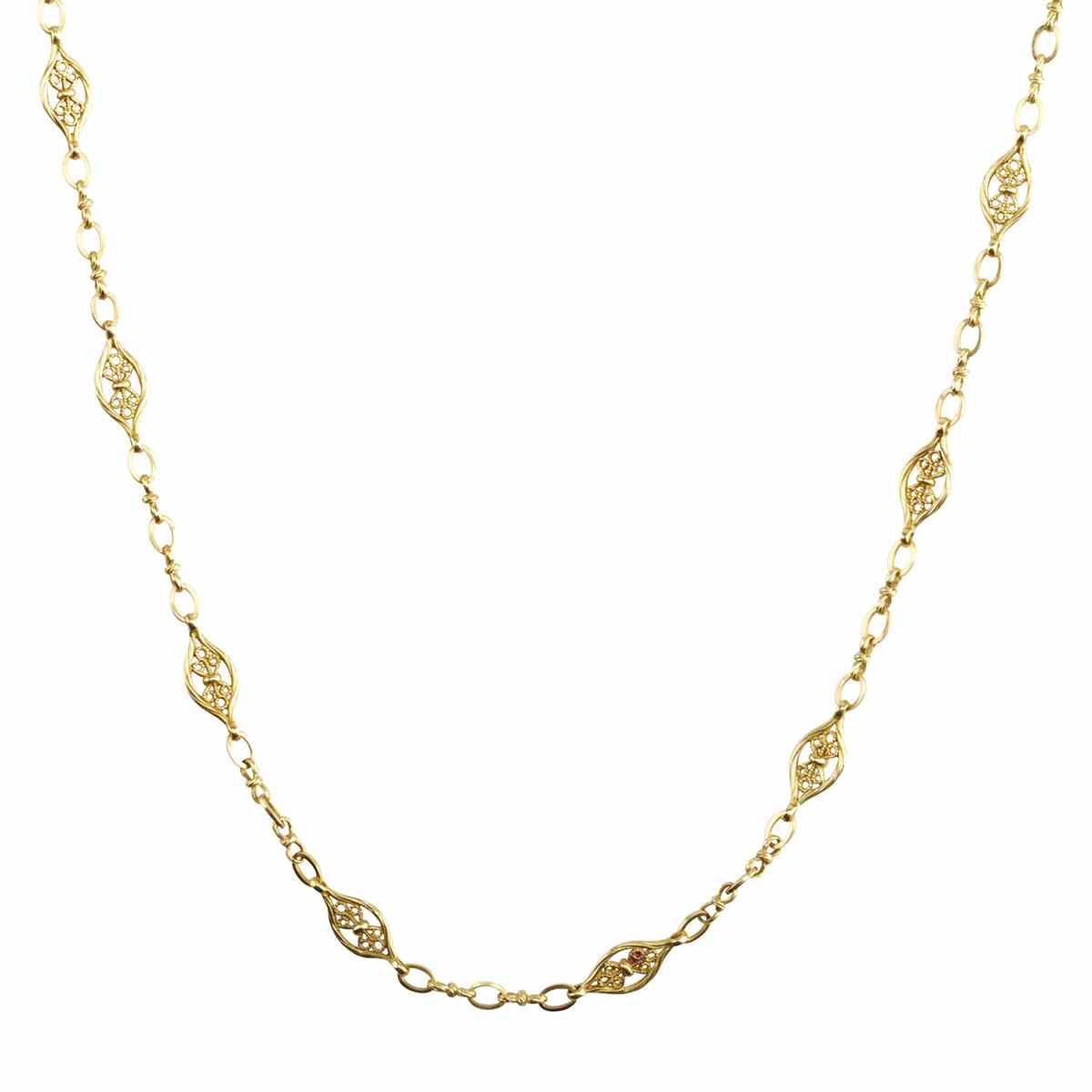 Appraisal: French k Yellow Gold Filigree Chain Length cm Length g