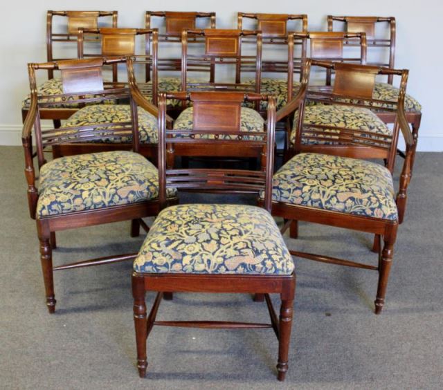 Appraisal: Set of Regency Dining Chairs Includes side chairs and two