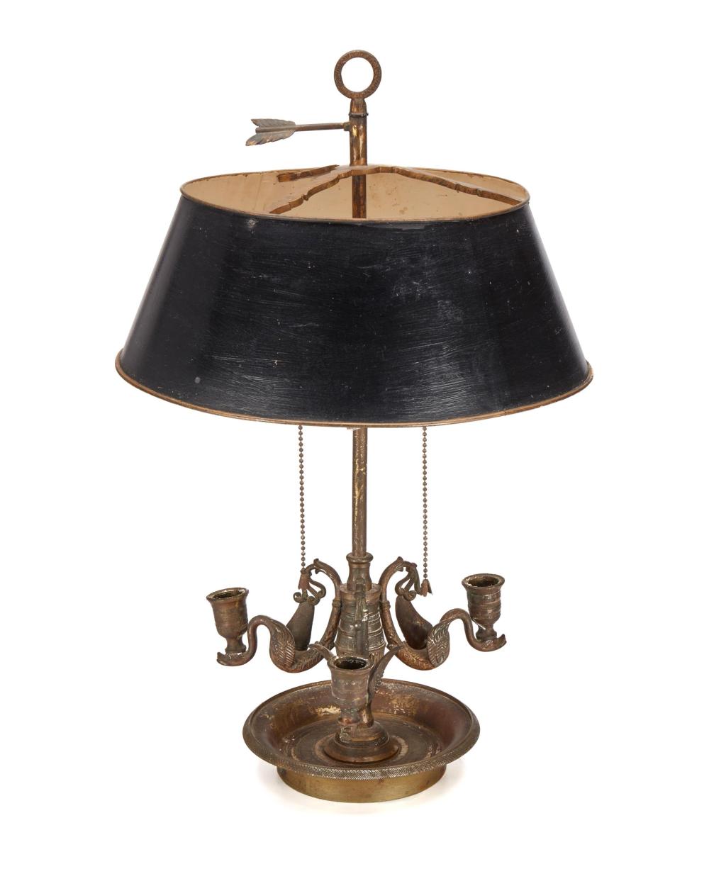 Appraisal: A French bouillotte table lamp Fourth-quarter th Century Marked Made