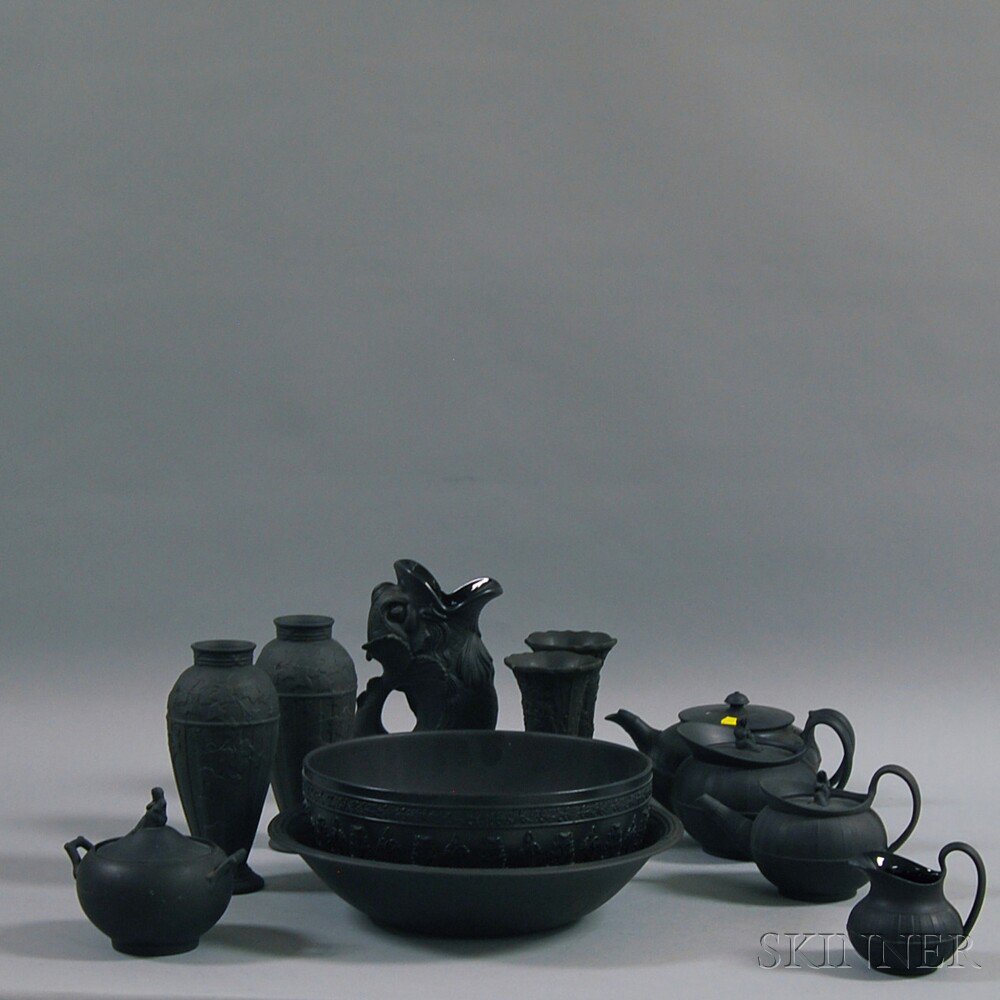 Appraisal: Twelve Wedgwood Black Basalt Items th th century including a