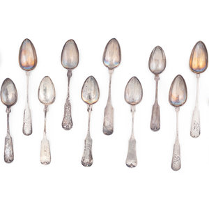 Appraisal: A Group of Silver Spoons th th Century by various