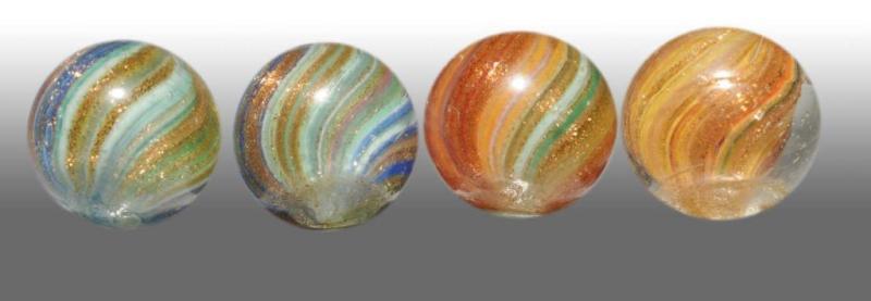 Appraisal: Lot of Pee-Wee Onionskin Lutz Marbles Description Nice colors and