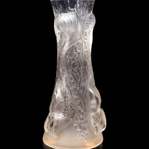 Appraisal: A Lalique Sirenes Bud Vase with acid-etched Lalique France mark