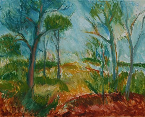 Appraisal: LYNN Nancy American - Fauvist Landscape Acrylic Canvas '' x