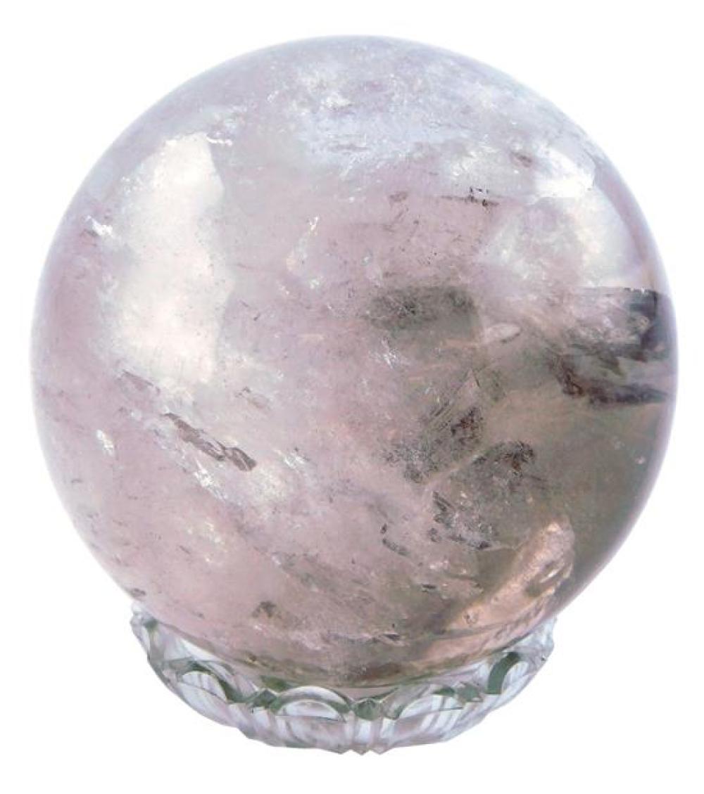 Appraisal: Brazilian Rock Crystal ball th C polished orb with clear