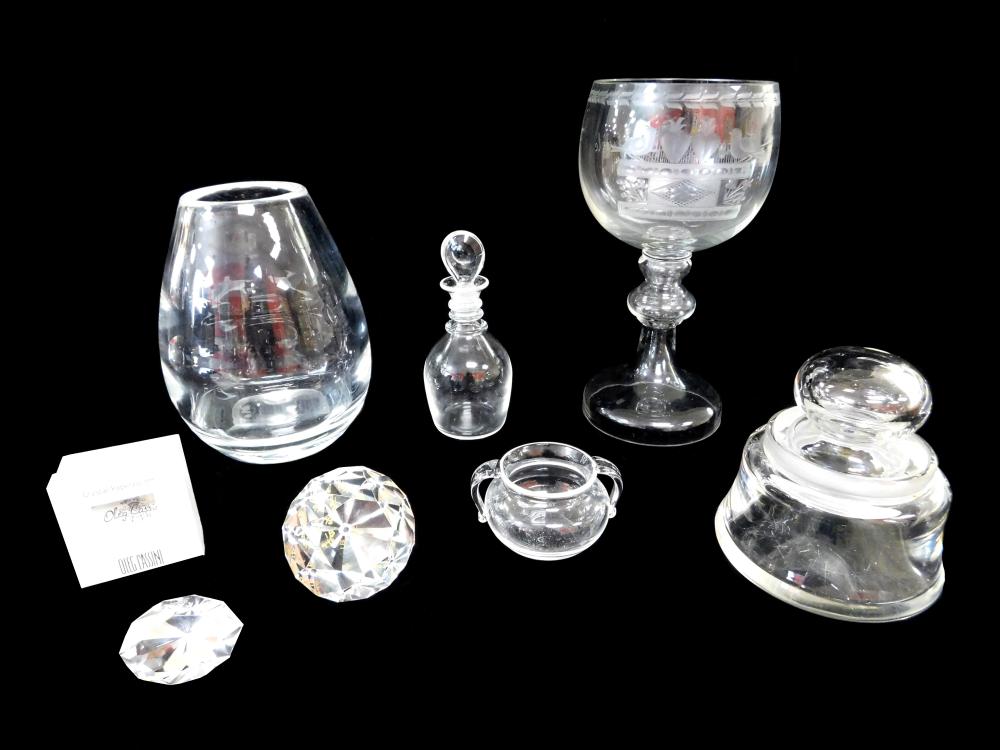 Appraisal: Steuben Tiffany Co Cassini etc seven pieces of fine glass