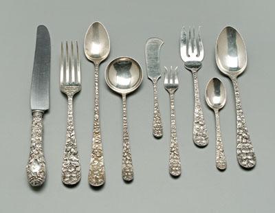 Appraisal: Baltimore Rose sterling flatware Schofield pieces plain and repouss eacute