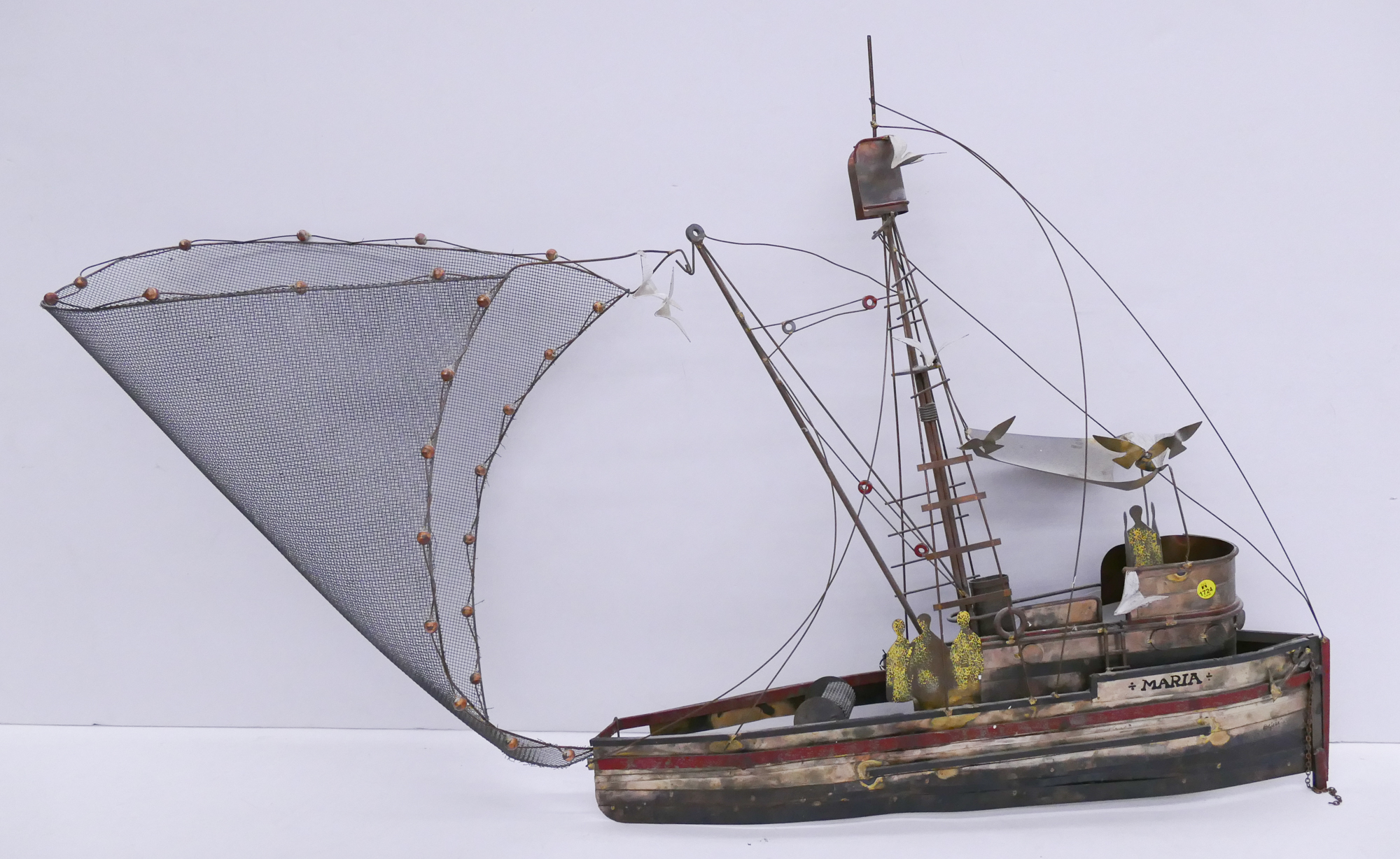 Appraisal: Curtis Jere Maria Fishing Boat Wall Sculpture- x ''