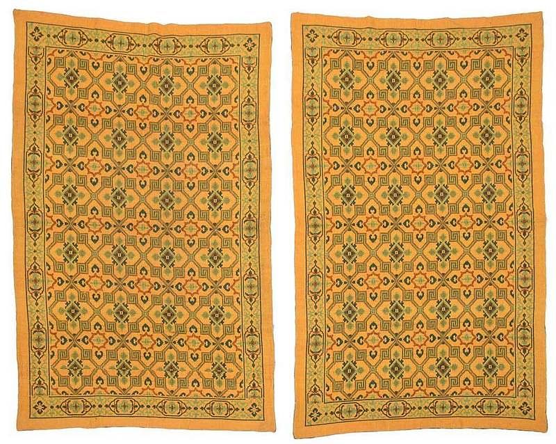 Appraisal: Pair Indian Dhurrie Cotton Rugs early to mid th century