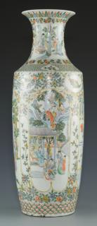 Appraisal: Famille Verte Porcelain Floor Vase Chinese Famille Verte porcelain floor