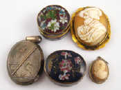 Appraisal: A mixed lot comprising two carved shell cameos one in