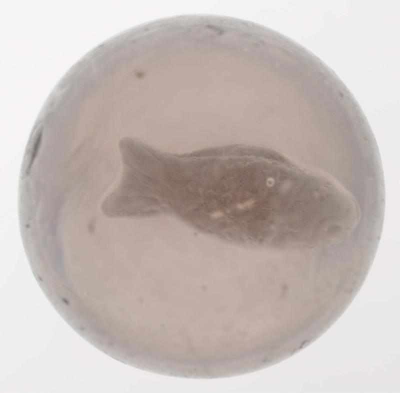 Appraisal: Fish Sulphide Marble Fish figure is detailed and well-centered Surface