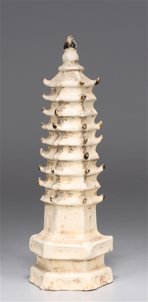 Appraisal: Chinese ceramic glazed model of a pagoda as-is condition with