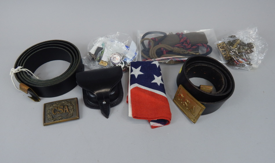 Appraisal: Various items of militaria etc to include two American belts