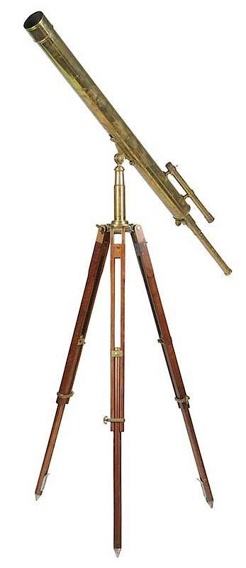 Appraisal: Large Vintage Brass Telescope on Stand late th early th