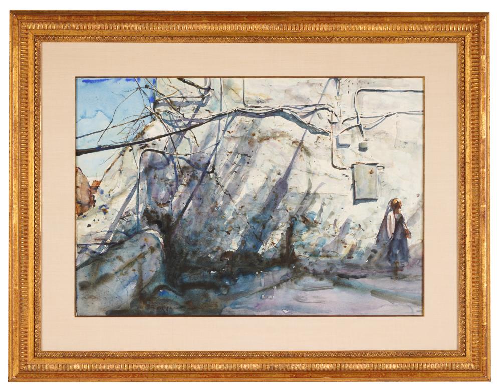 Appraisal: SHIRL GOEDIKE B Wires and Shadows Marbella Number watercolor on