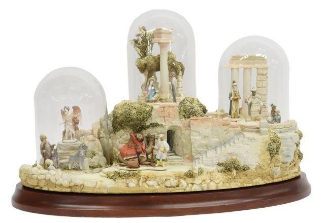 Appraisal: lot Metal and composition nativity scene The Nativity Landscape designed