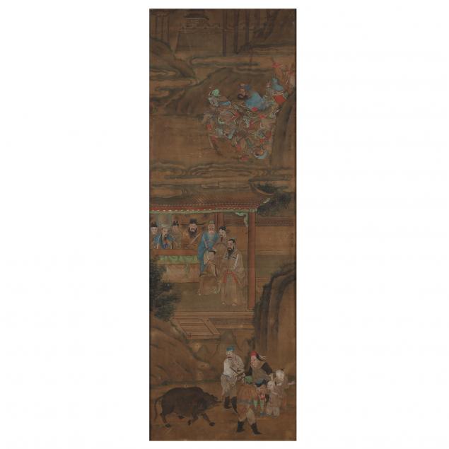 Appraisal: A CHINESE NARRATIVE PAINTING ON SILK Qing dynasty - likely