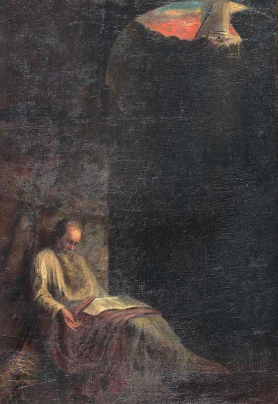 Appraisal: th C GREEK PAINTING ST PAUL IN PRISON IN HIS